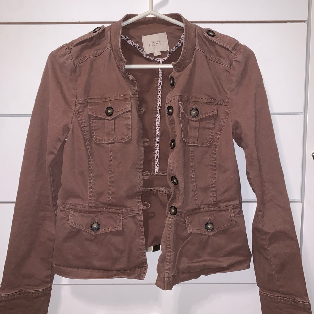 LOFT brown button down jacket - Picture 2 of 5
